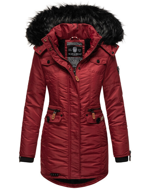 Navahoo SCHATZCHEN damen Winterjacke mit Kapuze, plum red