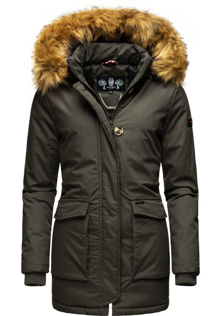 Navahoo Schneeengel Princess damen Winterjacke mit Kapuze, anthrazit