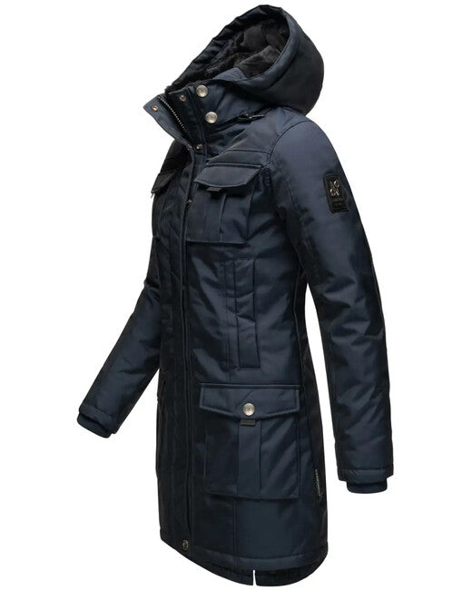 Navahoo Tiniis damen Winterjacke mit Kapuze, Navy
