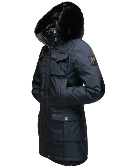 Navahoo Tiniis damen Winterjacke mit Kapuze, Navy