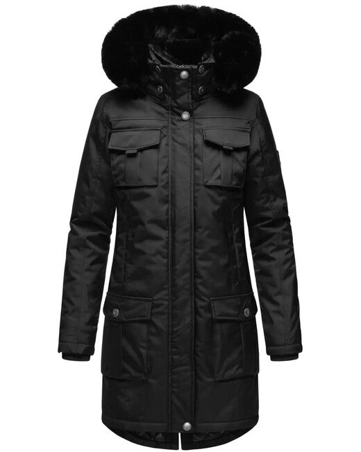 Navahoo Tiniis damen Winterjacke mit Kapuze, schwarz