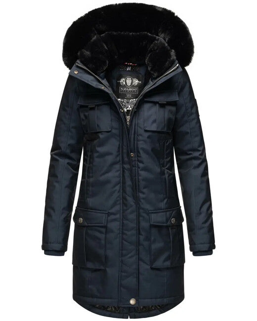 Navahoo Tiniis damen Winterjacke mit Kapuze, Navy