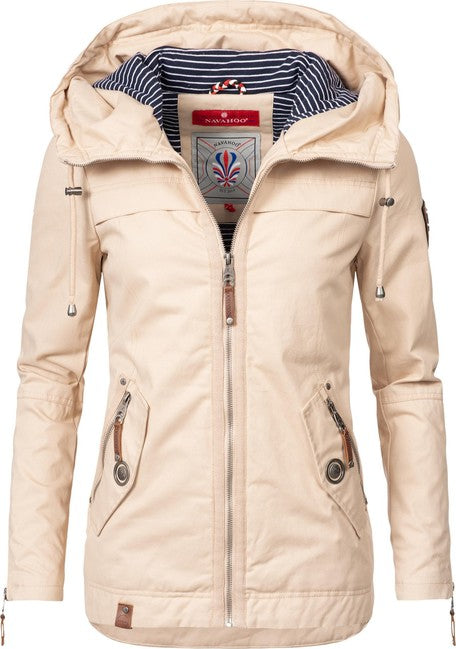 Navahoo Wekoo damen Übergangsjacke mit Kapuze, Beige
