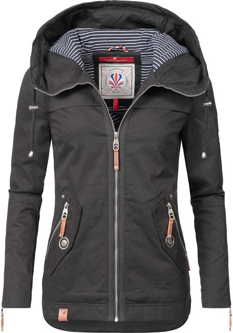 Navahoo Wekoo damen Übergangsjacke mit Kapuze, Schwarz