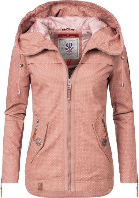 Navahoo Wekoo damen Übergangsjacke mit Kapuze, rosa gepunktet