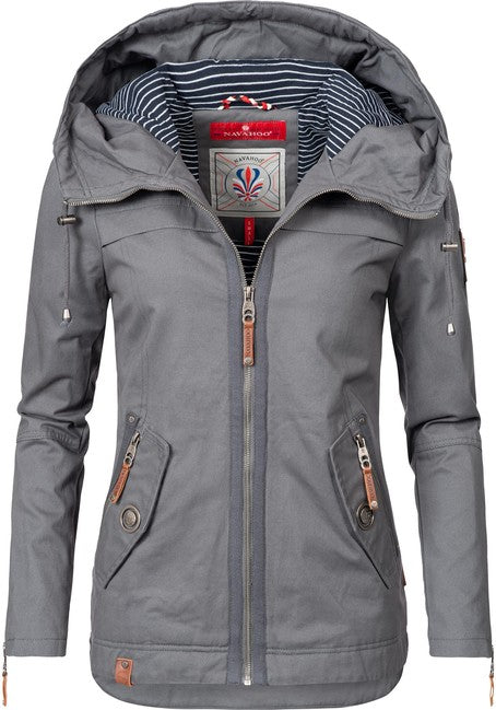 Navahoo Wekoo damen Übergangsjacke mit Kapuze, grau