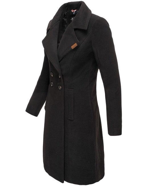 Navahoo Wooly damen Wintermantel, schwarz