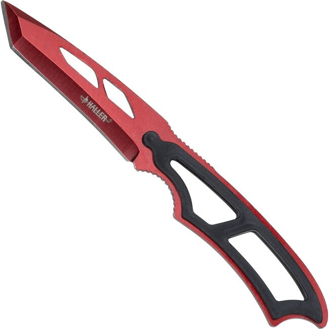 Haller NeckKnife Messer mit fester Klinge, rot eloxierte Klinge