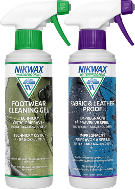 Nikwax Twin Fabric & Leather Spray / Footwear Cleaning Gel Spray 300ml