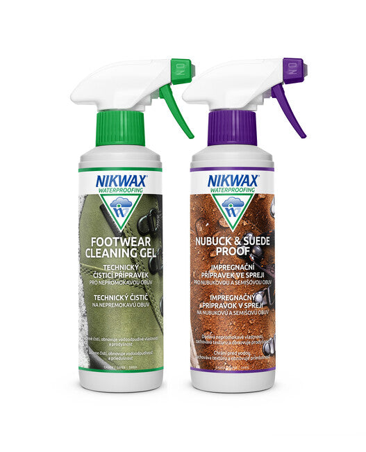 Nikwax 2er Set Twin Nubuk & Wildleder Spray / Schuhreinigungsgel Spray 300ml
