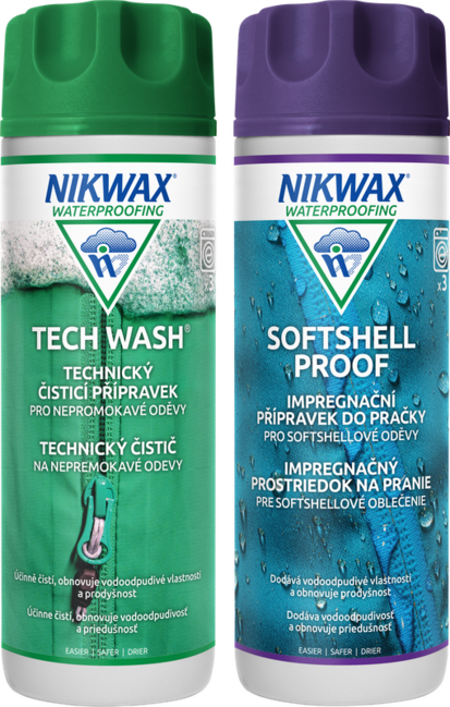 Nikwax 2er Set Twin Tech Wash / Softshell Proof Wash-In 300ml