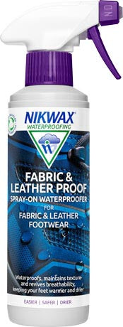 Nikwax Fabric & Leather Proof Spray Imprägniermittel mit Schwammspray, Leder und Kombi-Schuhe 300ml