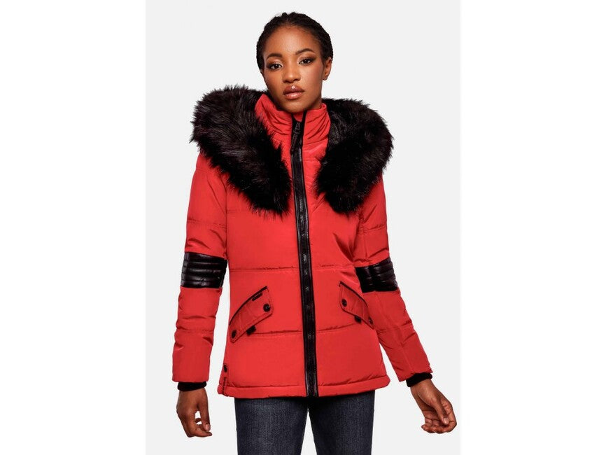 Navahoo NIRVANA damen Winterjacke mit Kapuze, rot