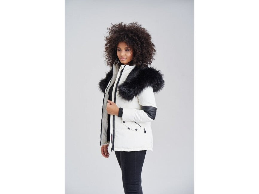 Navahoo NIRVANA damen Winterjacke mit Kapuze, weiß