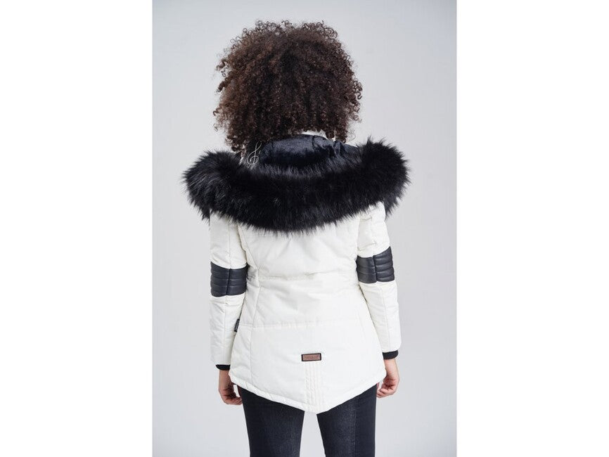 Navahoo NIRVANA damen Winterjacke mit Kapuze, weiß