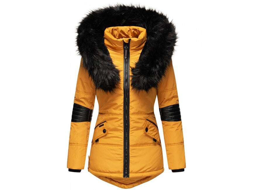 Navahoo NIRVANA damen Winterjacke mit Kapuze, gelb