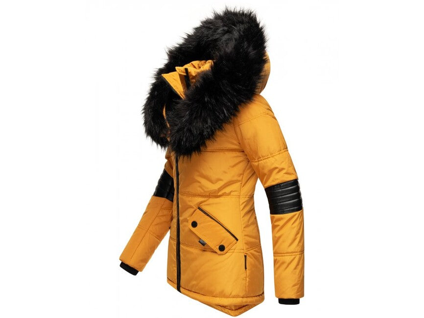 Navahoo NIRVANA damen Winterjacke mit Kapuze, gelb
