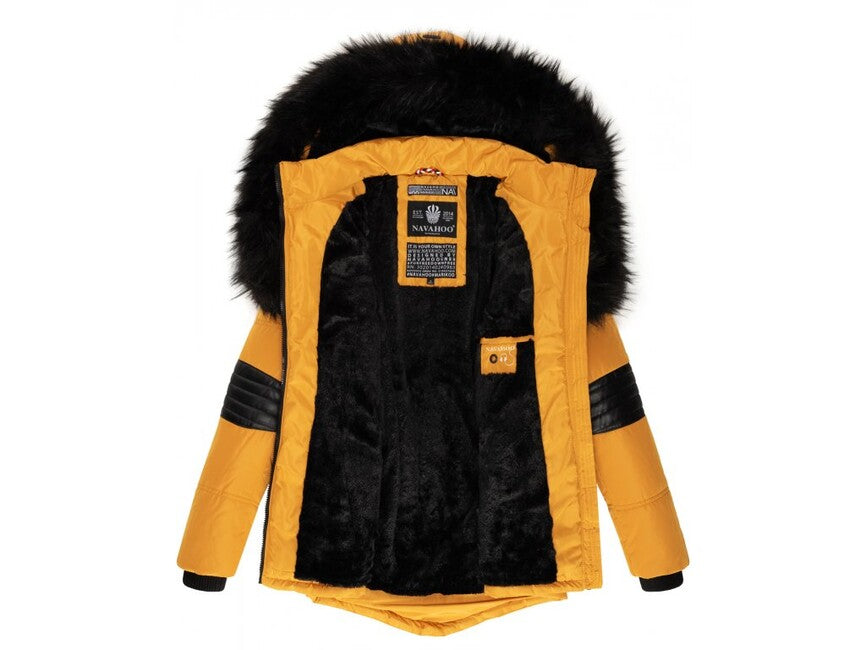 Navahoo NIRVANA damen Winterjacke mit Kapuze, gelb