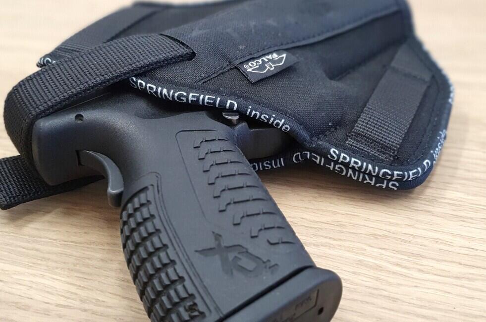 Falco Glock 43X atmungsaktives Nylon IWB Holster zum verdeckten Tragen , schwarz rechts