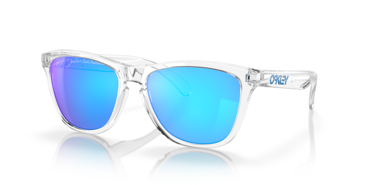 Oakley FROGSKINS Sonnenbrille mit Rahmen Crystal Clear und mit Dias Prizm Sapphire Iridium 55