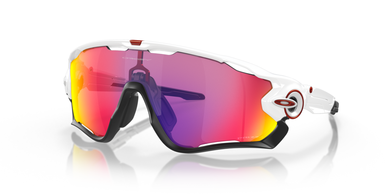 Oakley JAWBREAKER Sonnenbrille mit Rahmen Polished White und mit Dias Prizm Road
