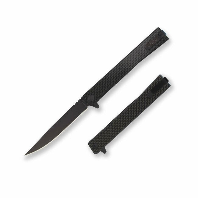 OCASO Solstice Carbon Fiber + schwarz gerade Schließmesser