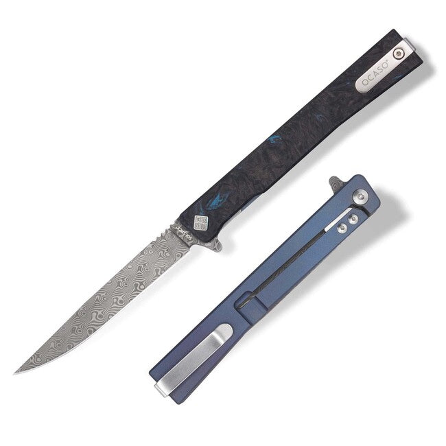 OCASO Solstice Damastus Schließmesser Blue