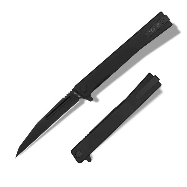 OCASO Solstice Schließmesser Titanium + Schwarz / Wharncliffe