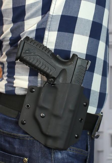 Falco CZ P07 Kydex Gürtel-Pancake-Holster, schwarz rechts