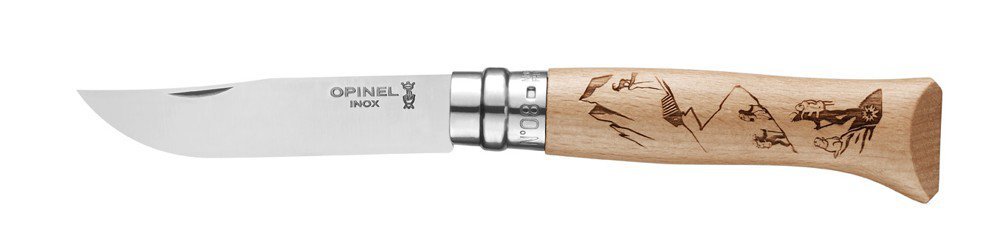 Opinel N°08 Öffnungsmesser, gravure sport rando, 19 cm