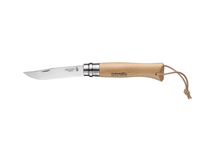 Opinel VRI N°08 Klappmesser mit lederschnur, braun
