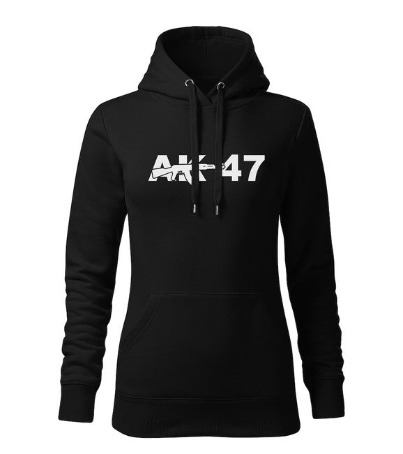 DRAGOWA damensweatshirt mit Kapuze ak47, schwarz 320g/m2