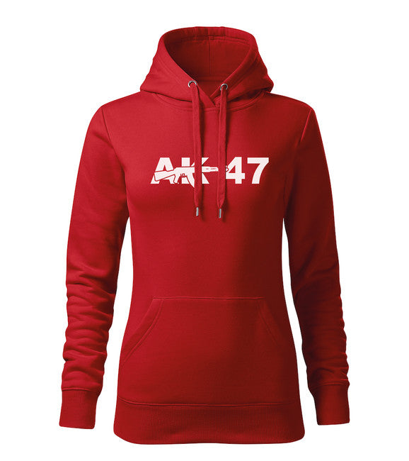 DRAGOWA damensweatshirt mit Kapuze ak47, rot 320g/m2
