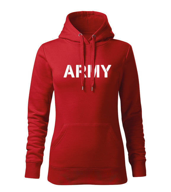 DRAGOWA damensweatshirt mit Kapuze army, rot 320g/m2
