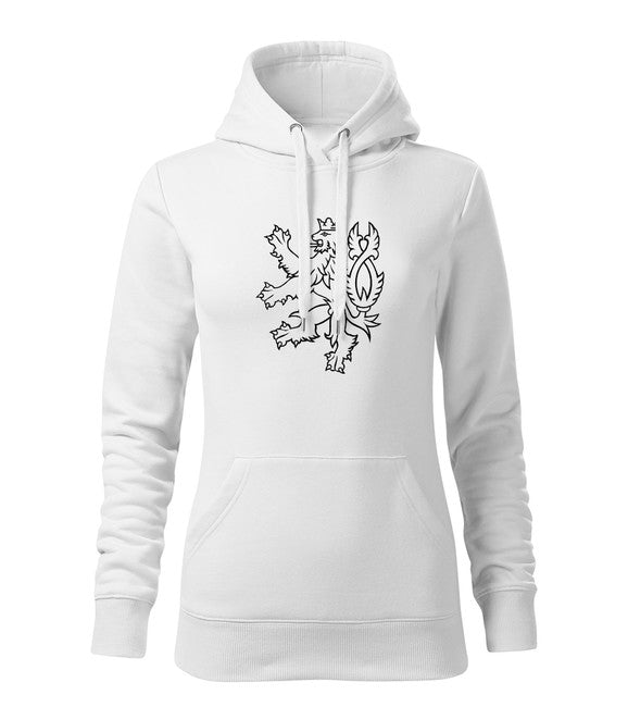 DRAGOWA damenhoodie 320 g/m² Tschechischer Löwe Weiß