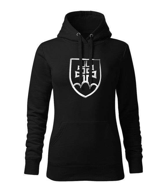 DRAGOWA damenhoodie 320 g/m² Slowakisches Symbol Schwarz