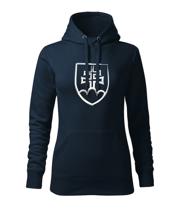 DRAGOWA damenhoodie 320 g/m² Slowakisches Symbol Dunkelblau
