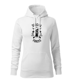 DRAGOWA Damen-Kapuzenpullover special forces 320 g/m², weiß