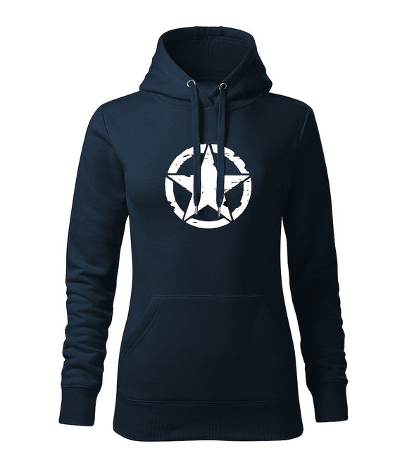 DRAGOWA damensweatshirt mit Kapuze star, dunkelblau 320g/m2