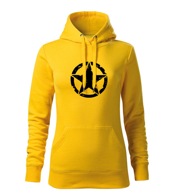 DRAGOWA damensweatshirt mit Kapuze star, gelb 320g/m2