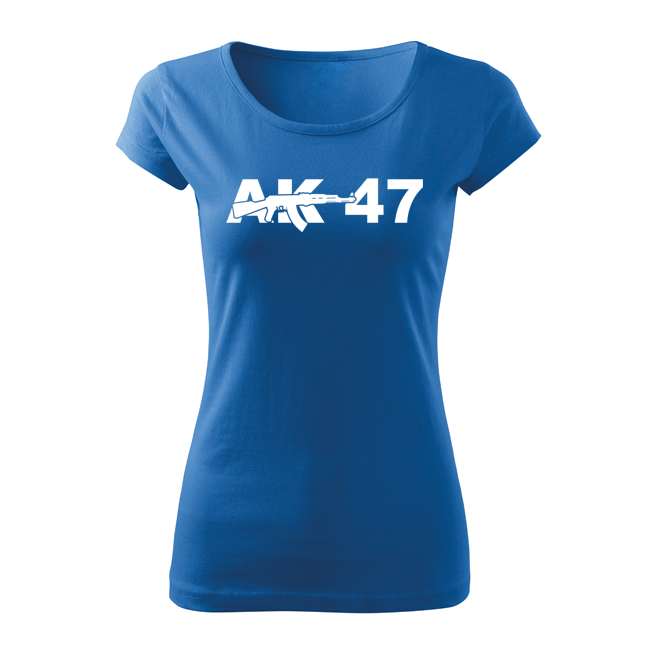 DRAGOWA damen Kurzshirt ak47, blau 150g/m2