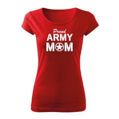 DRAGOWA Damen-Kurzarm-T-Shirt army mom 150 g/m², rot
