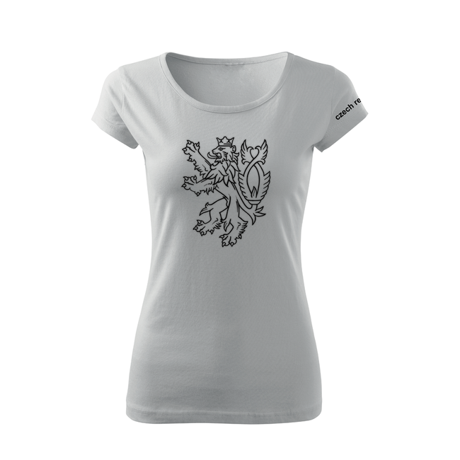 DRAGOWA damen T-shirt Tschechischer Löwe 150 g/m² Weiß