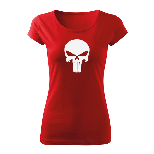 DRAGOWA damen Kurzshirt punisher, rot 150g/m2