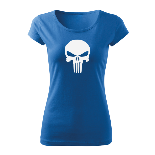 DRAGOWA damen Kurzshirt punisher, blau 150g/m2