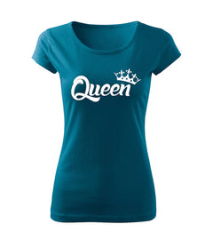 DRAGOWA γυναικείο κοντομάνικο μπλουζάκι queen 150 g/m², μπλε πετρόλ