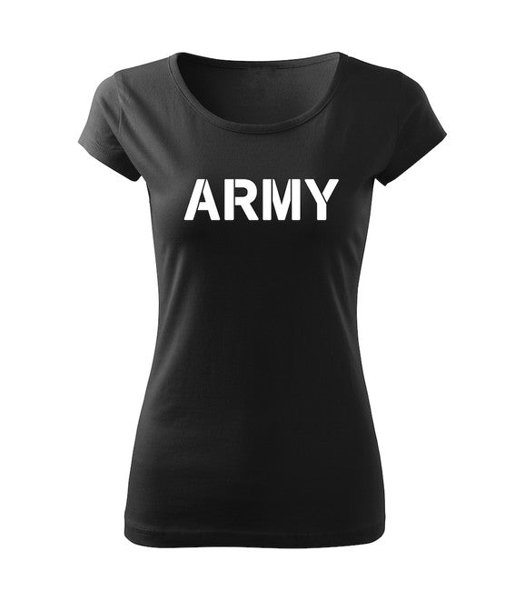 DRAGOWA damen Kurzshirt army, schwarz 150g/m2