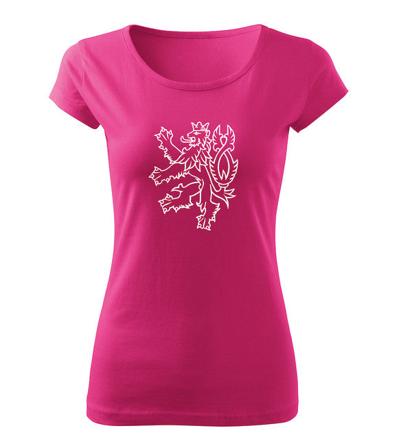 DRAGOWA damen T-shirt Tschechischer Löwe 150 g/m² Rosa