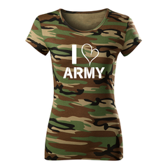 DRAGOWA Damen-T-Shirt I love army 150 g/m², Camouflage