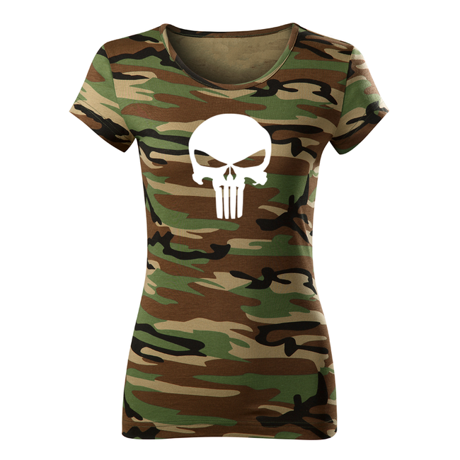 DRAGOWA damen Kurzshirt punisher, camouflage 150g/m2